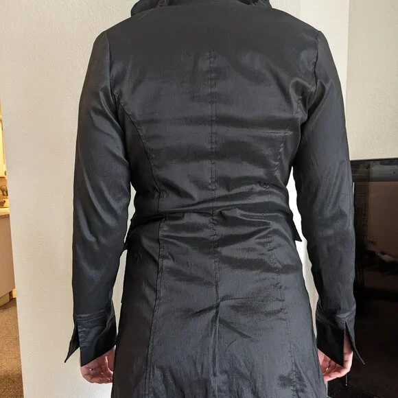 Joseph Ribkoff Long Formal Jacket with Statement Ruffle Collar - Picture 4 of 4